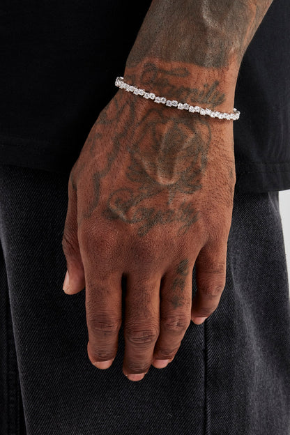 Mixed Square Stone Tennis Bracelet - 3mm