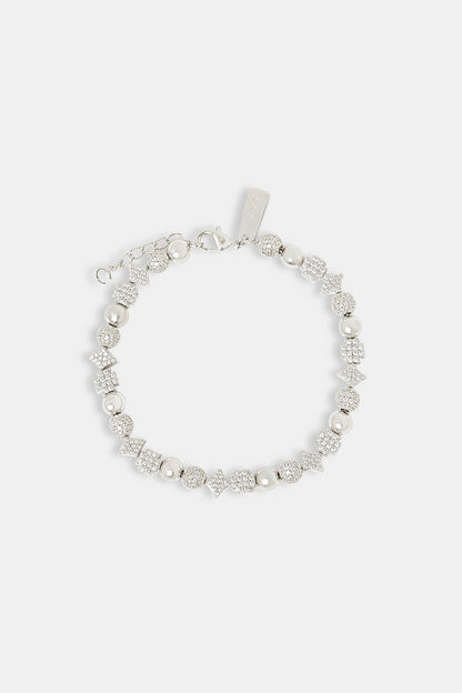 Polished & Iced Bead Motif Bracelet - 6mm