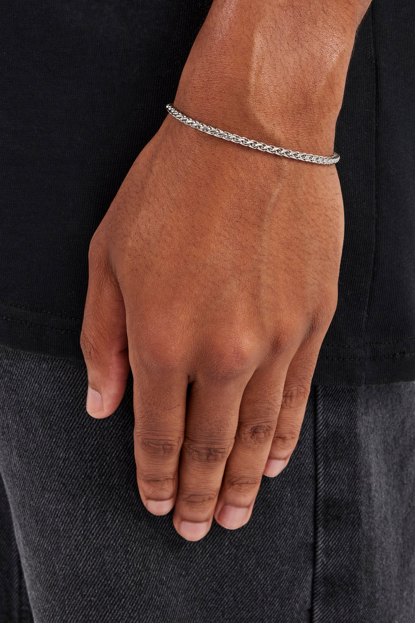 Polished Wheat Link Bracelet - 3mm