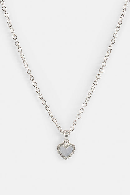 Purple Agate Heart Necklace - 8mm