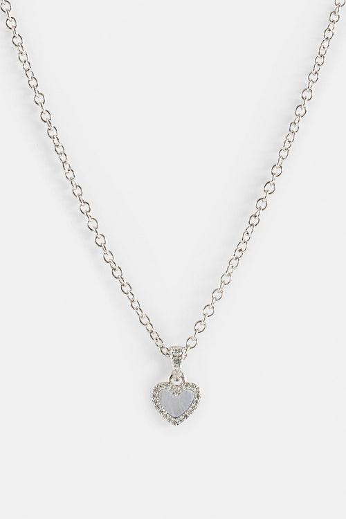 Purple Agate Heart Necklace - 8mm