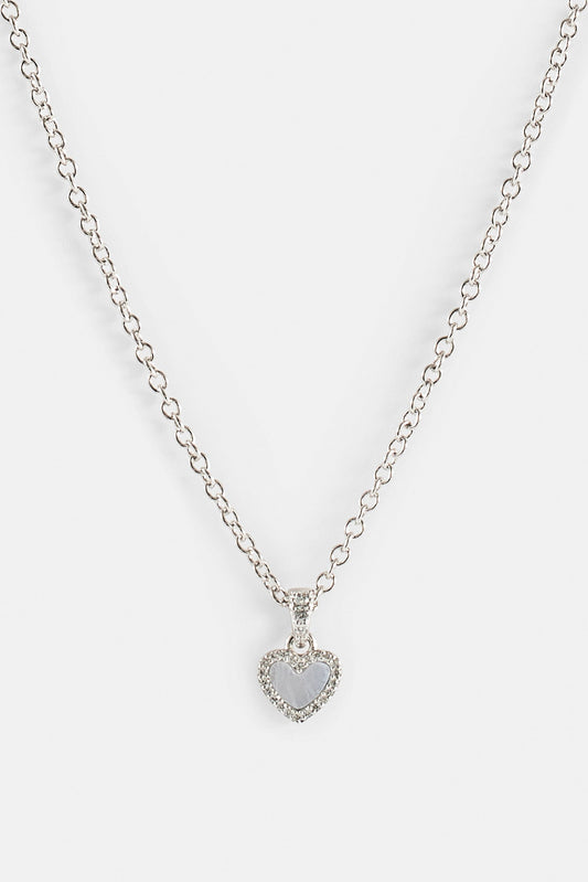 Purple Agate Heart Necklace - 8mm
