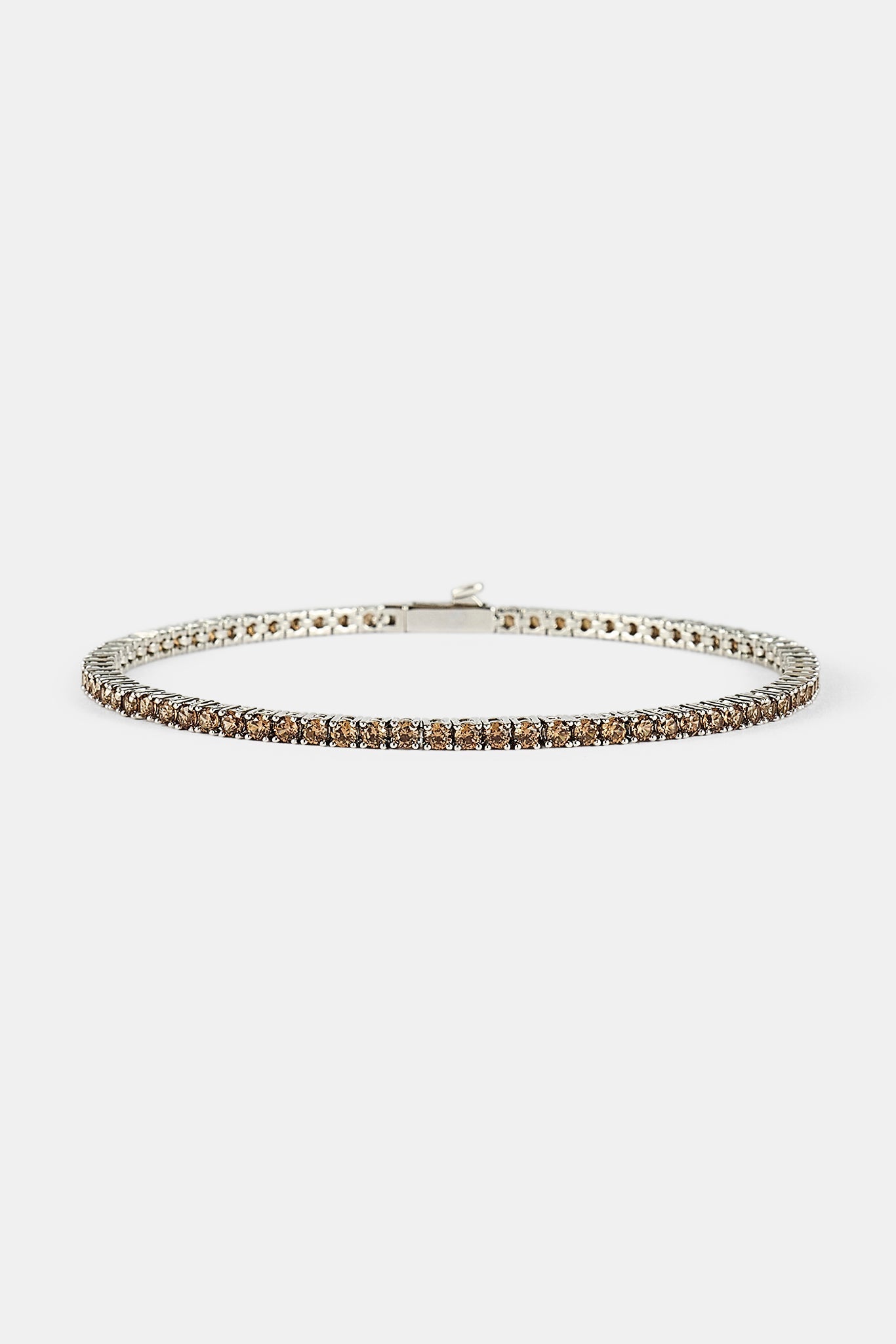 Coffee Tennis Bracelet - 2.5mm - White