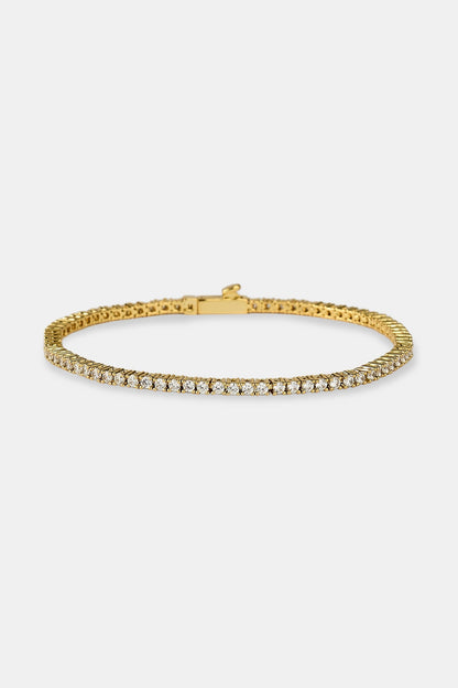 Clear CZ Tennis Bracelet - 2mm - Gold