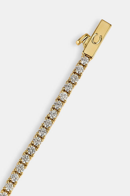 Clear CZ Tennis Bracelet - 2mm - Gold