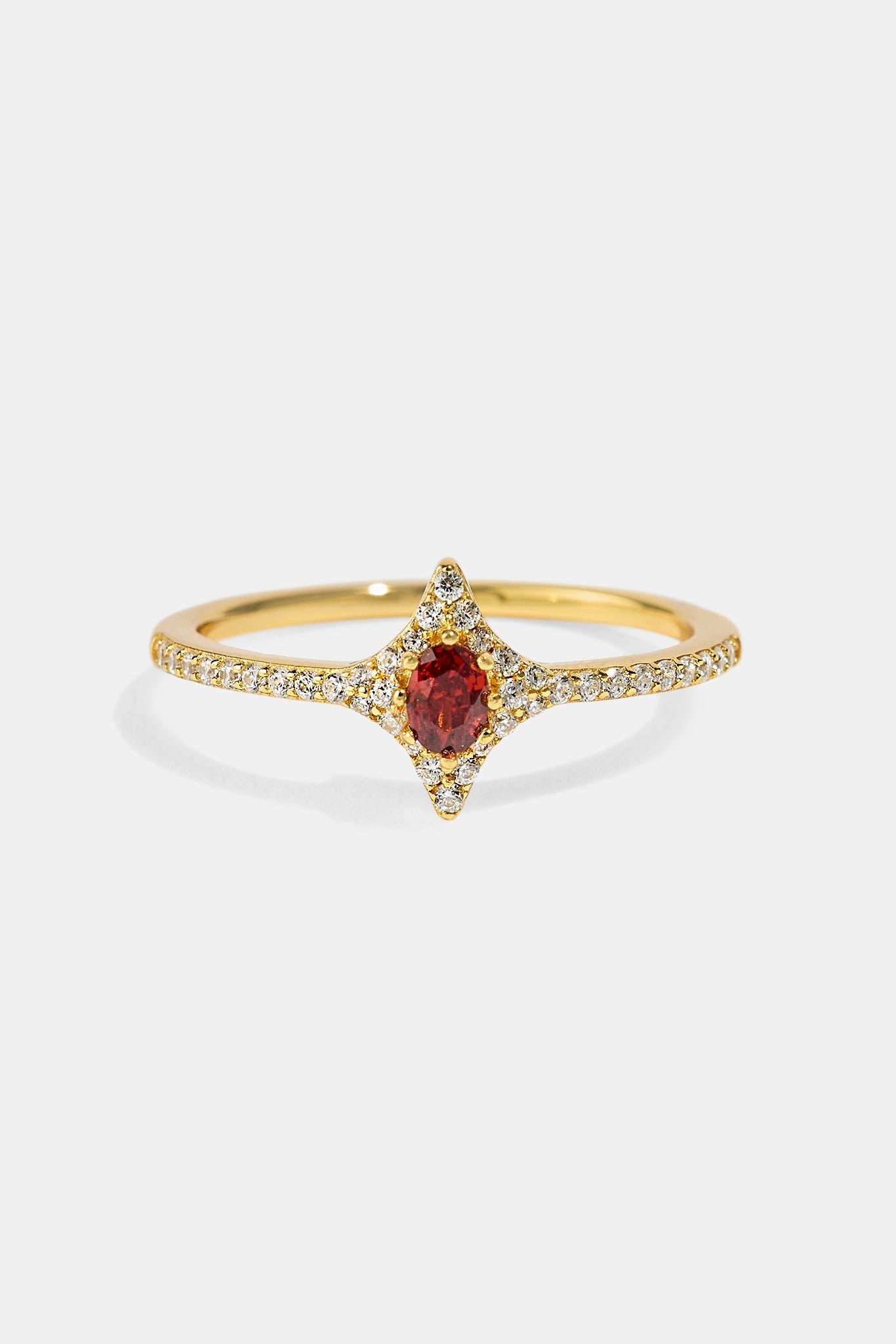 Burgundy Star Centre Ring - 10mm