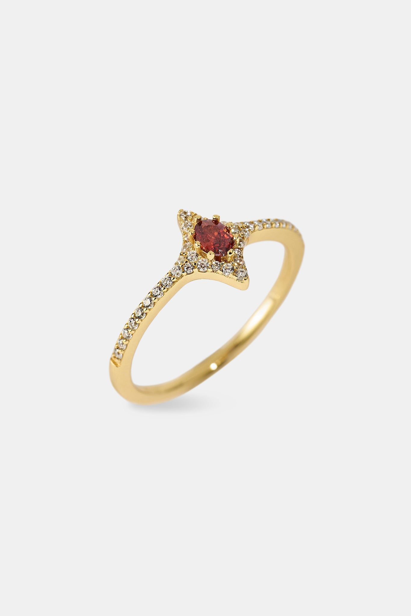Burgundy Star Centre Ring - 10mm