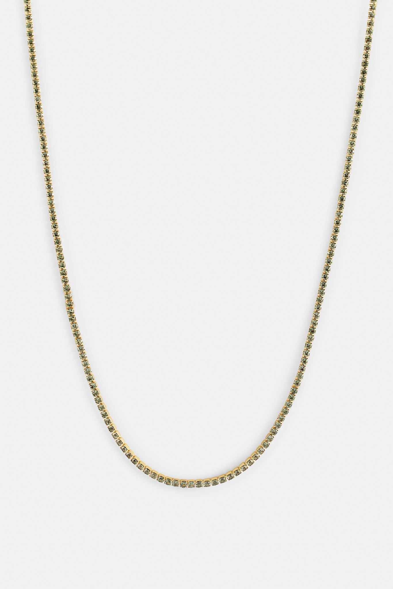 Light Green Micro Tennis Chain - 2.5mm - Gold