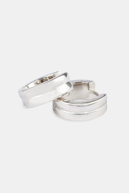 Polished Round Huggie Earrings - 10mm