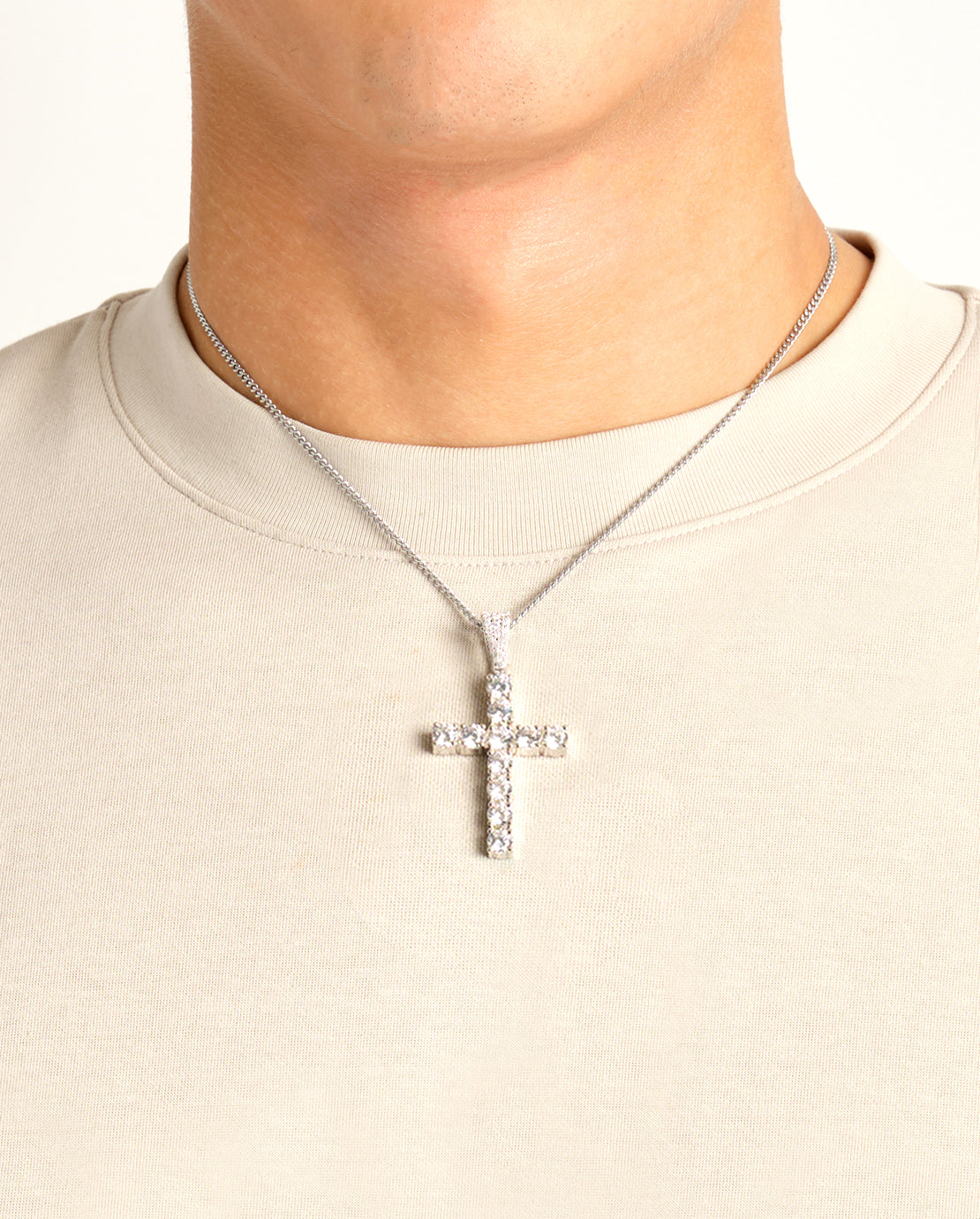 Iced Cross Pendant - 30mm