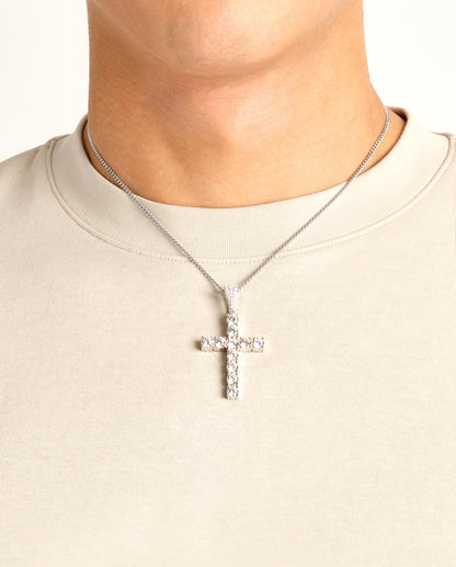 Iced Cross Pendant - 30mm