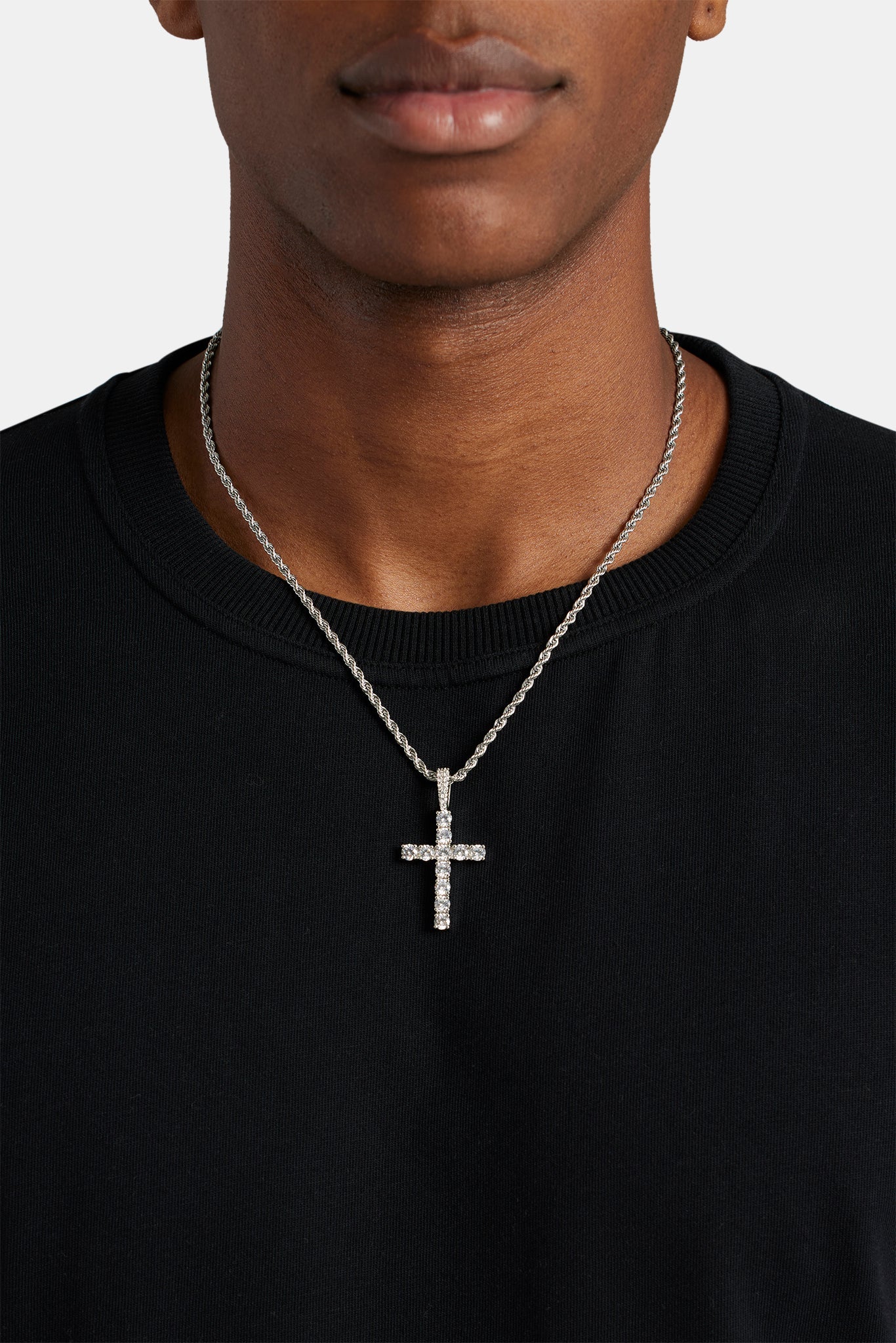 Iced Cross Pendant - 30mm
