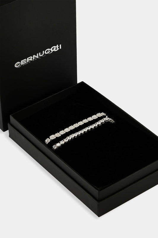 5mm Tennis & 7mm Clustered Tennis Bracelet