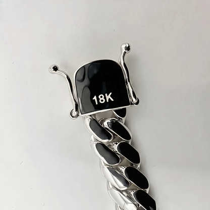 12mm Cuban chain and bracelet set, 18K White Gold（副本）备用