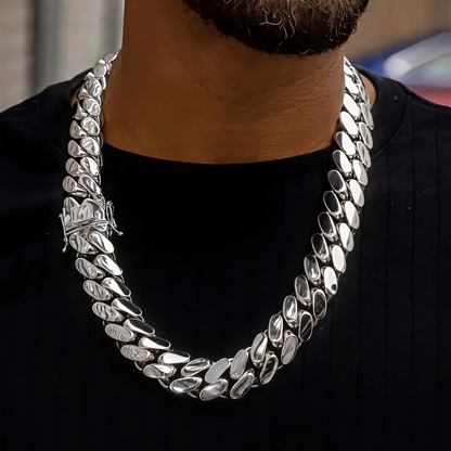 12mm Cuban chain and bracelet set, 18K White Gold（副本）备用