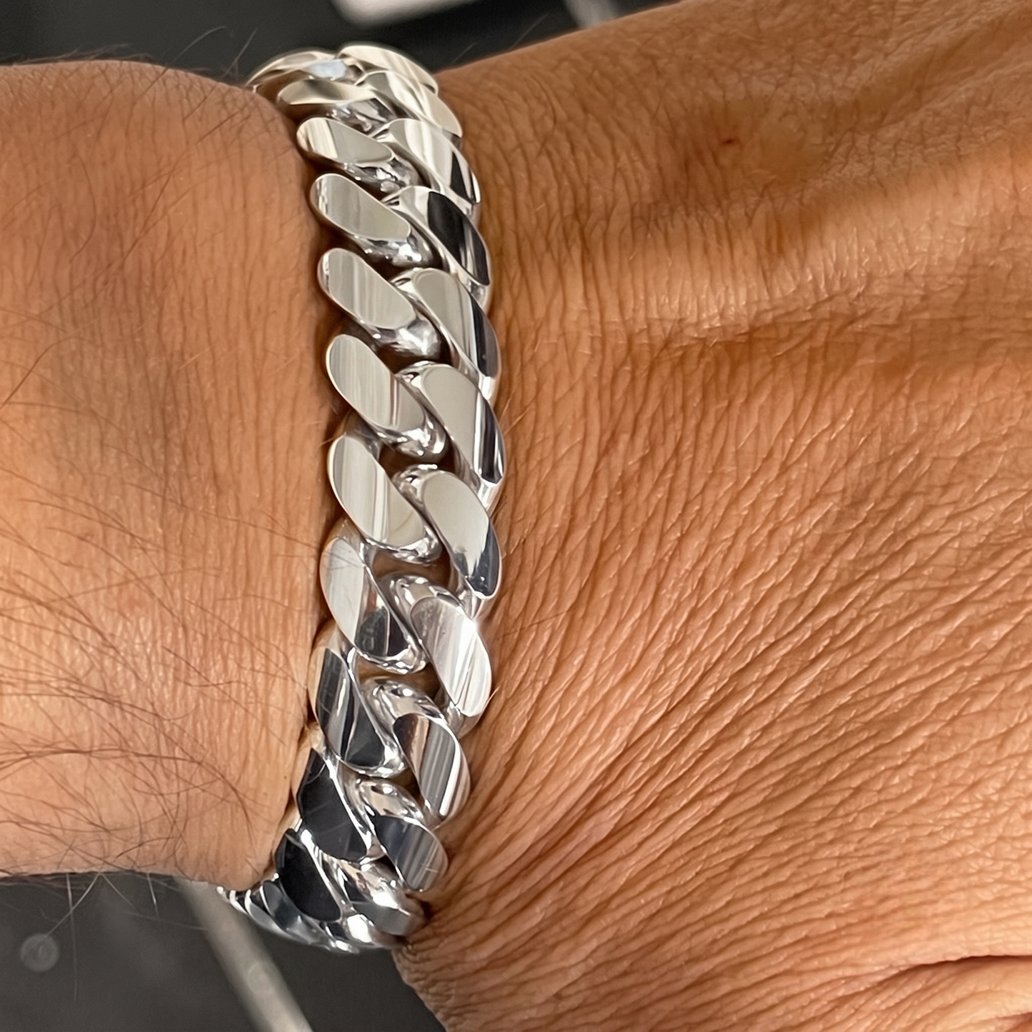 12mm Cuban chain and bracelet set, 18K White Gold（副本）备用
