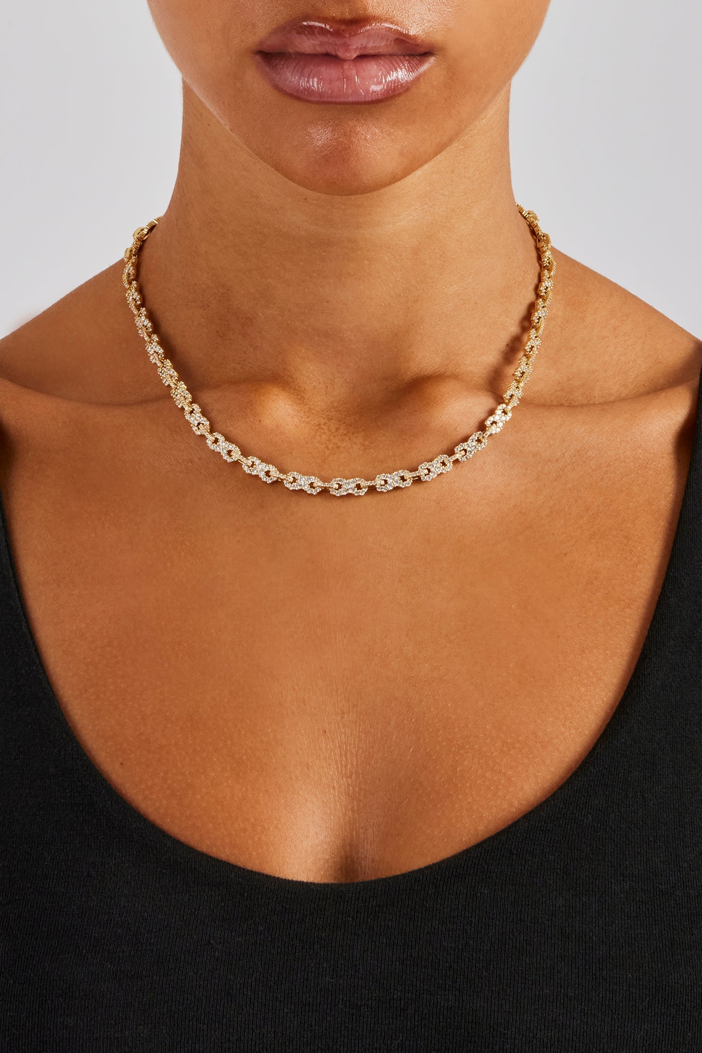 Iced Infinity Link Chain - Gold - 6mm