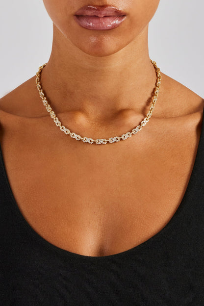 Iced Infinity Link Chain - Gold - 6mm