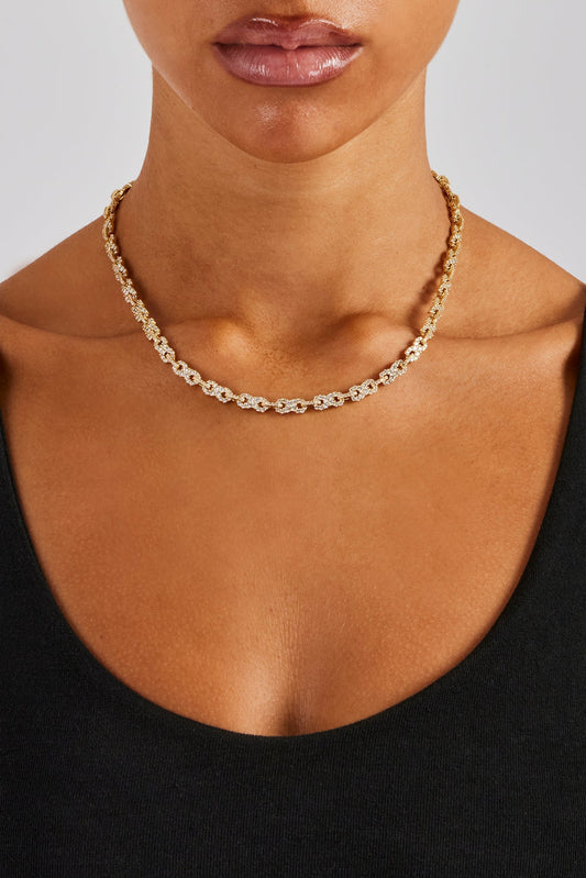 Iced Infinity Link Chain - Gold - 6mm