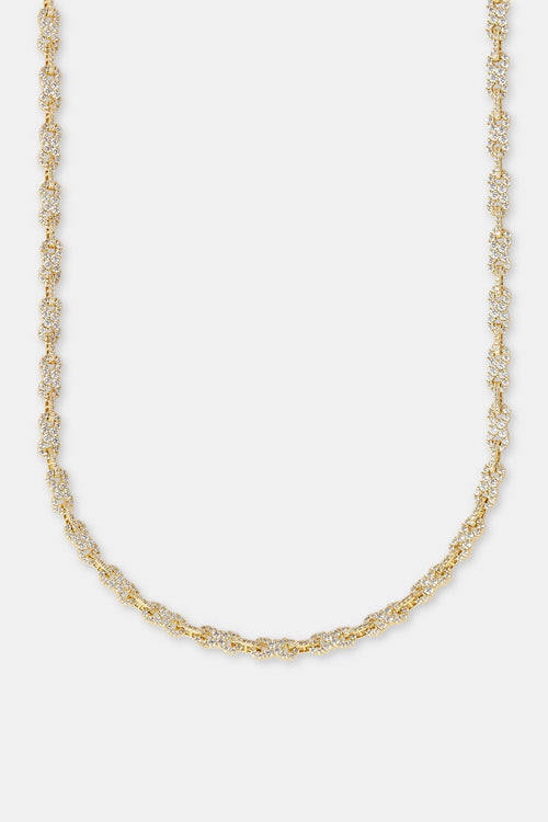 Iced Infinity Link Chain - Gold - 6mm