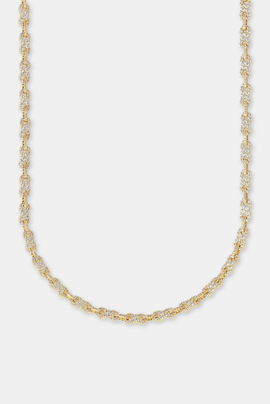Iced Infinity Link Chain - Gold - 6mm