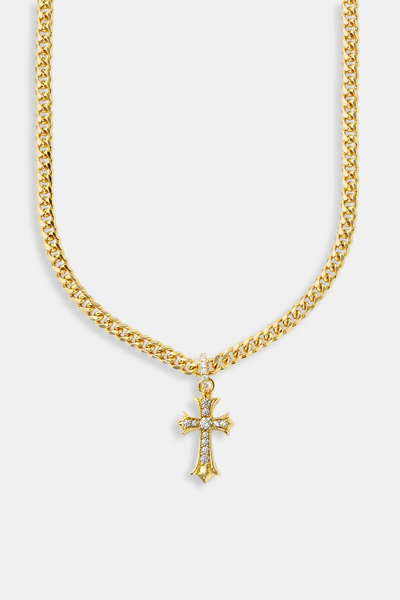 Chunky Cross Polished Cuban Chain - 5mm - Gold
