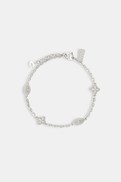 Clear CZ Baguette Motif Rolo Bracelet -  8mm