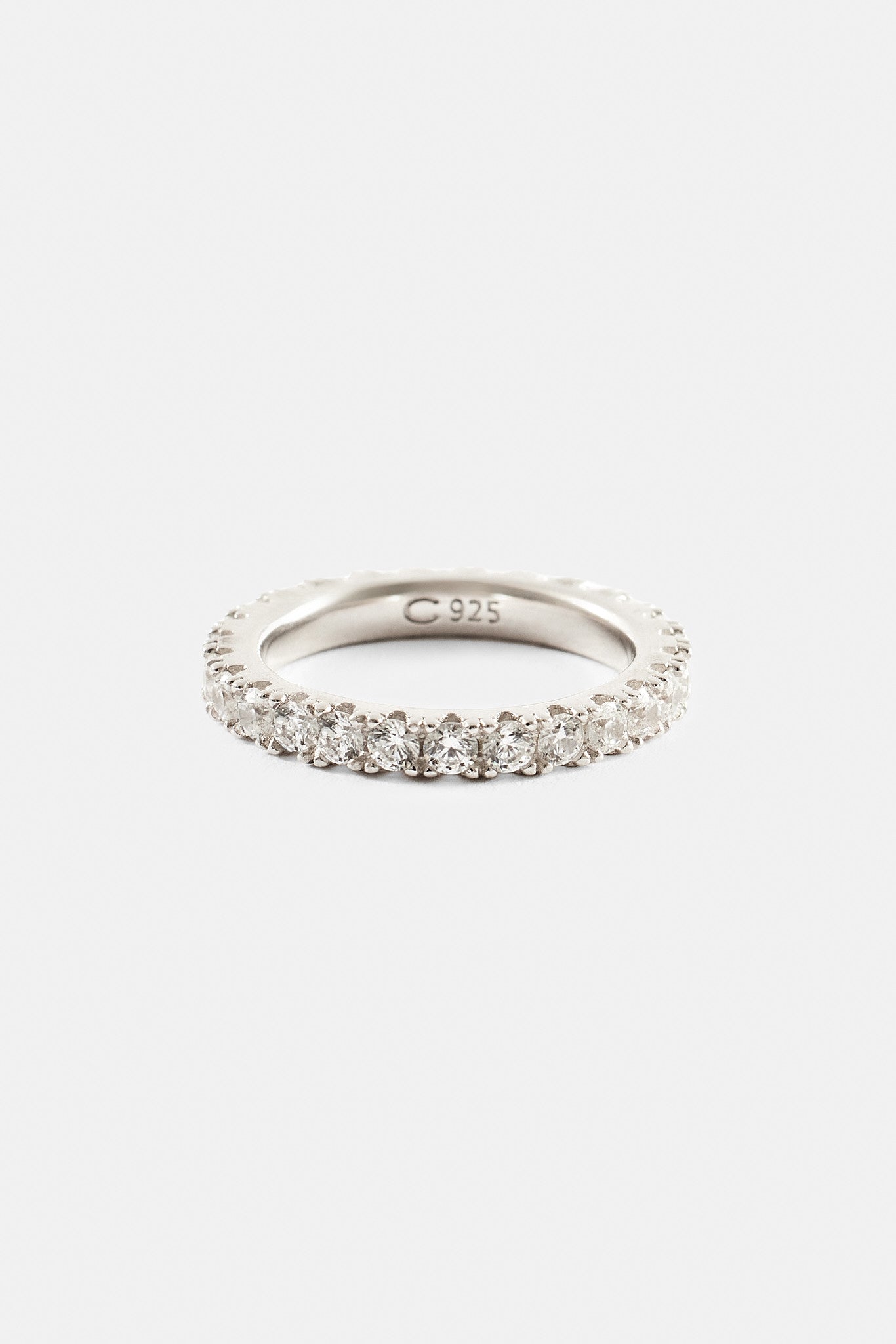 Iced Tennis Ring - 3mm - White