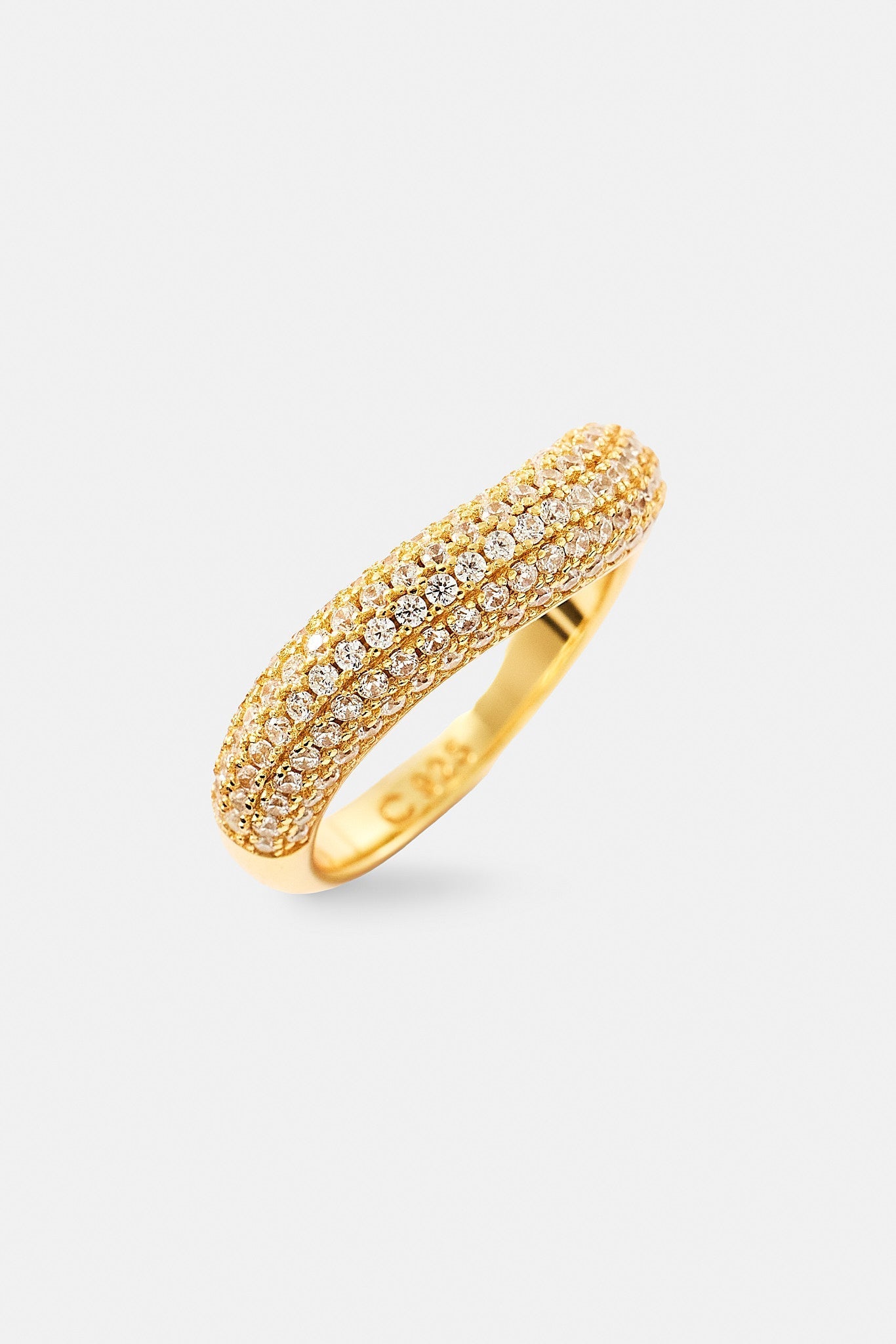 Iced Asymmetrical Band Ring - 5mm