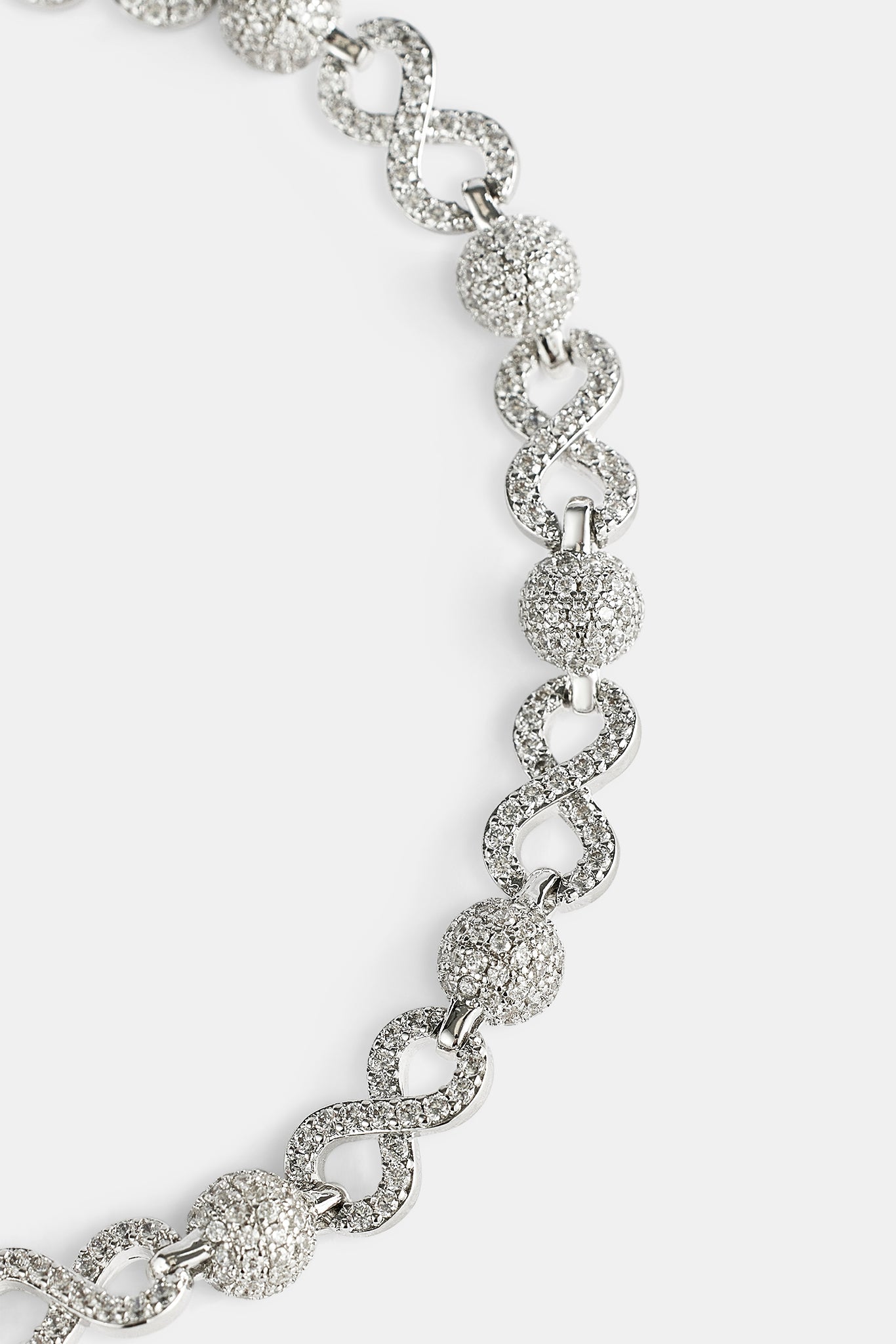 Iced Ball & Infinity Link Bracelet - 6mm