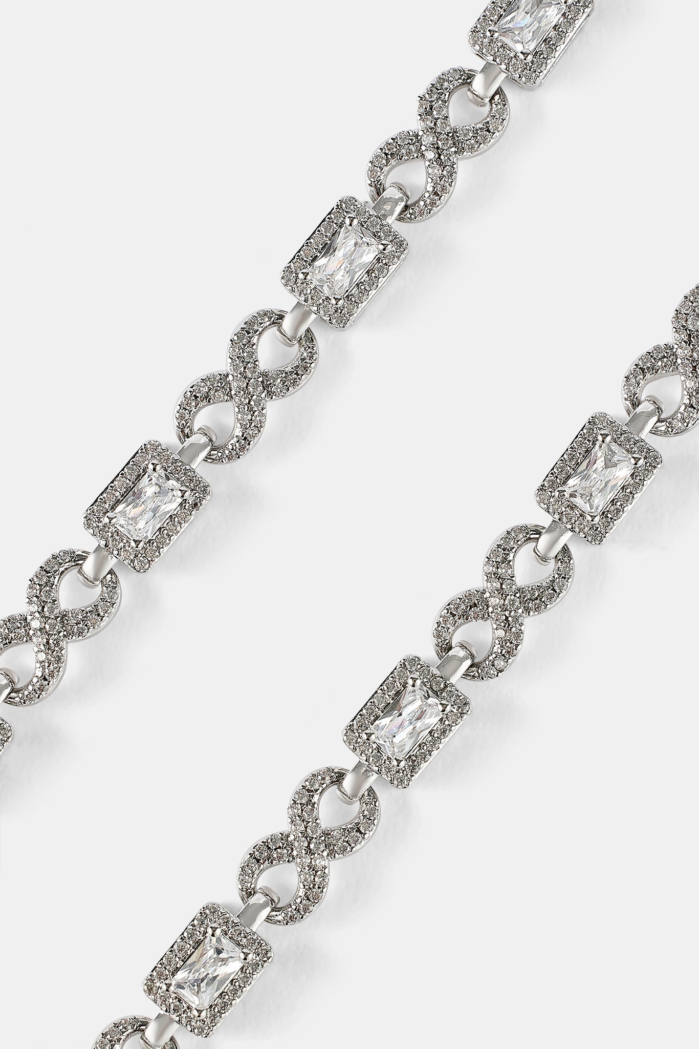 Iced Clear Baguette Stone Infinity Link Chain - 6mm