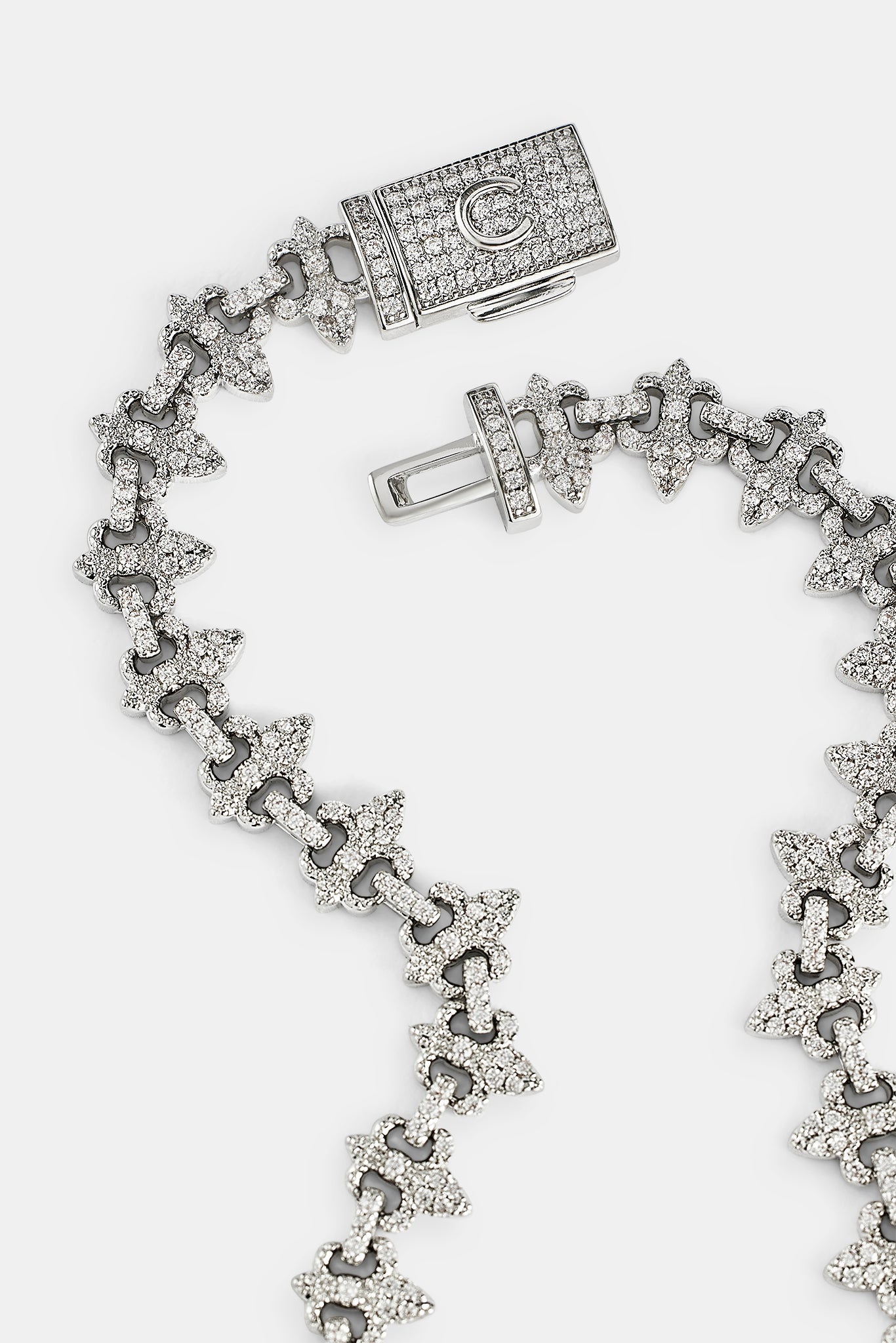 Iced Fleur Motif Bracelet - 8mm