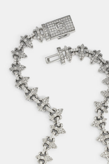 Iced Fleur Motif Bracelet - 8mm