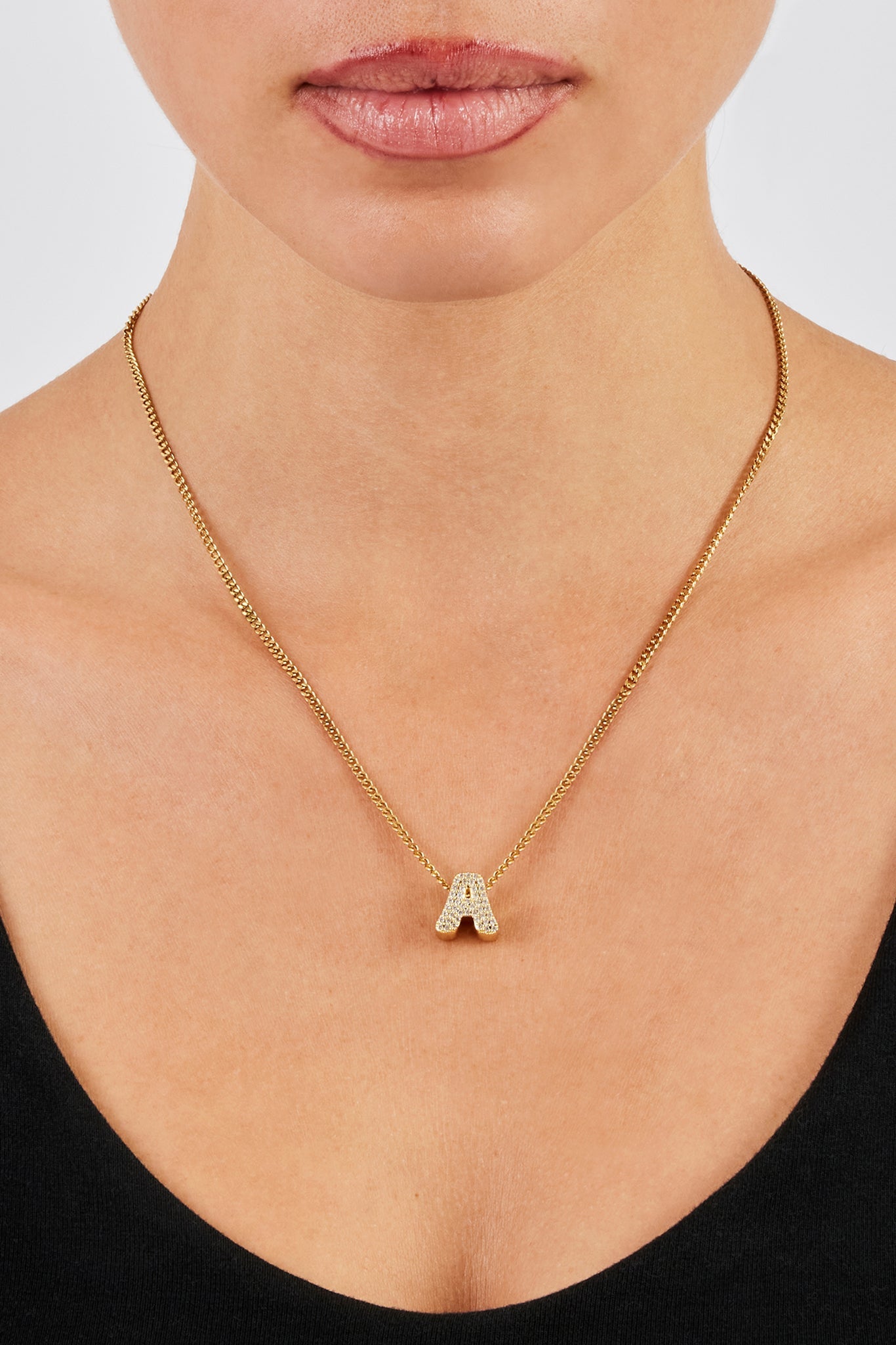 Iced Letter Pendant - 12mm