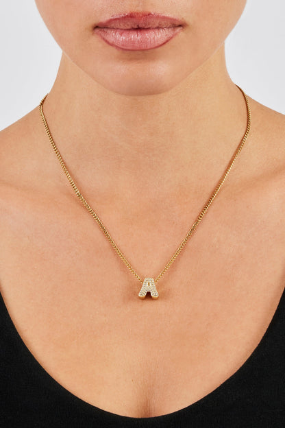Iced Letter Pendant - 12mm