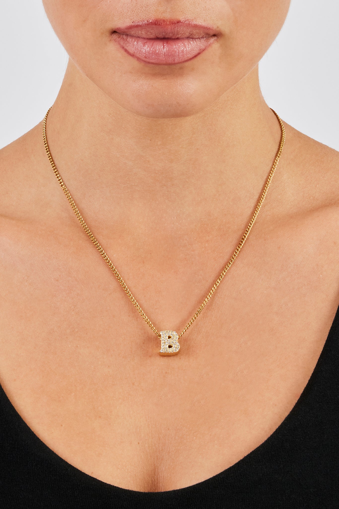 Iced Letter Pendant - 12mm