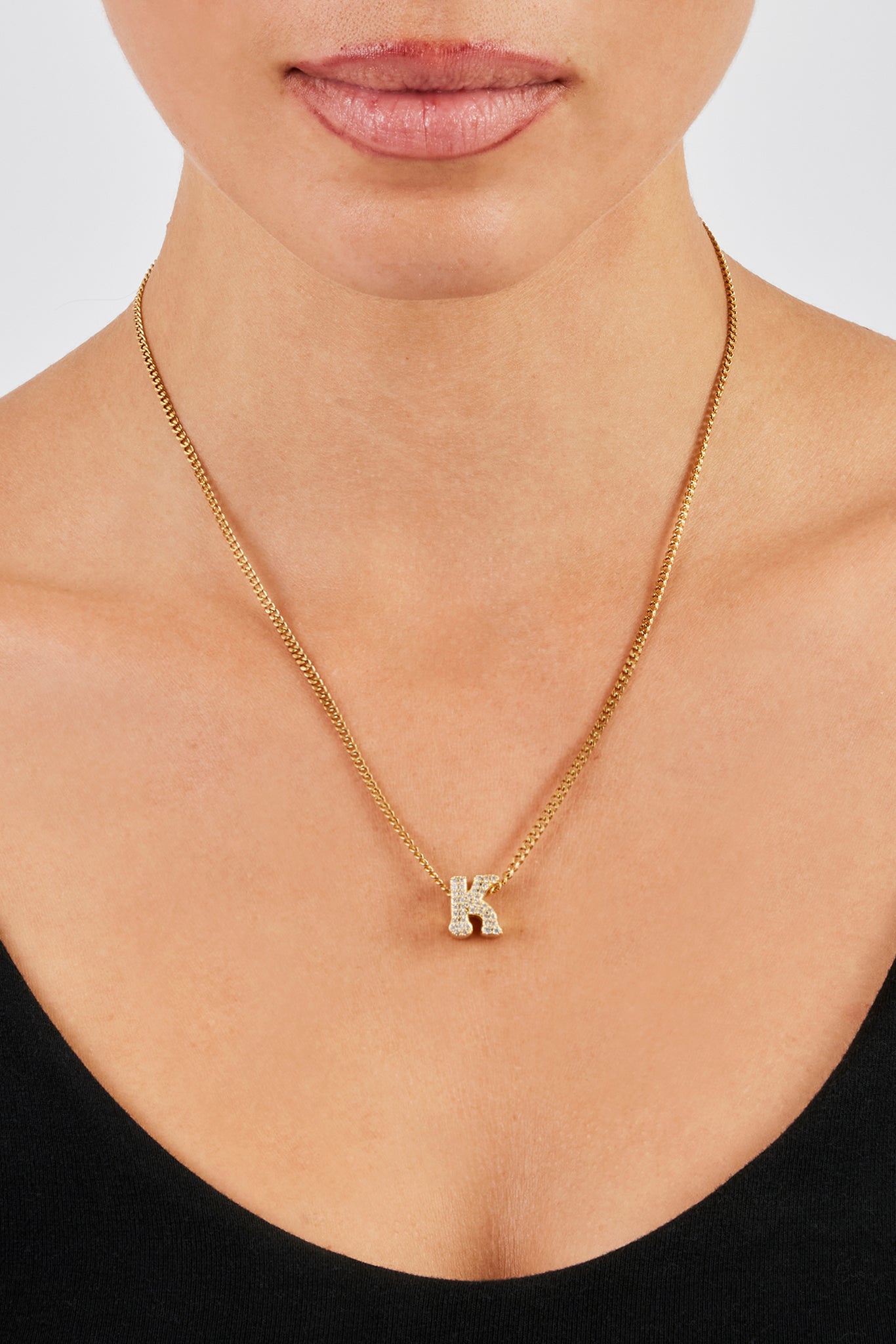 Iced Letter Pendant - 12mm