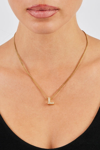 Iced Letter Pendant - 12mm