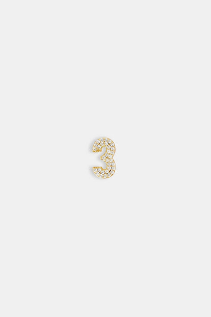 Iced 12mm Number Pendant