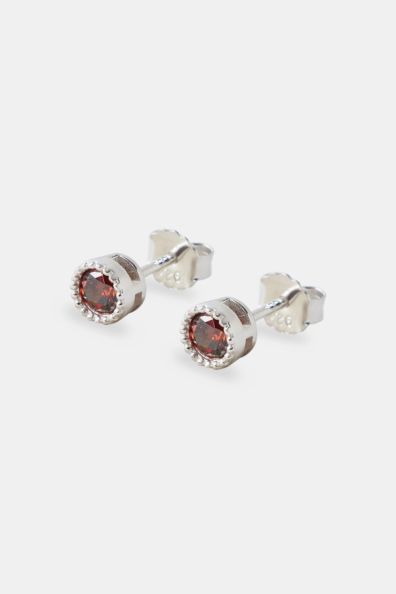 Iced Chocolate Round Stone Stud Earrings - 6mm - Gold