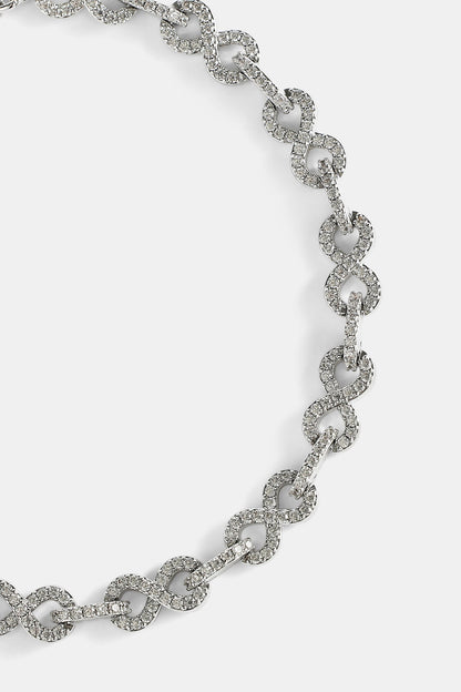 Iced Infinity Link Bracelet - 6mm