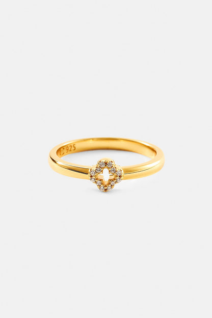 Iced Motif Outline Band Ring - 6mm