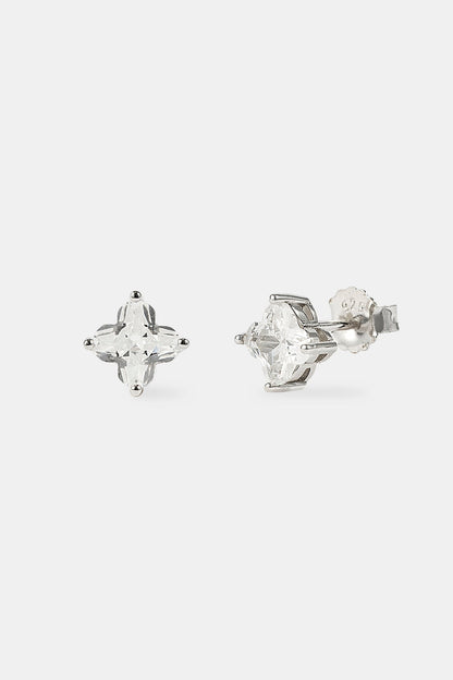 Iced Motif Stone Stud Earrings - 6mm