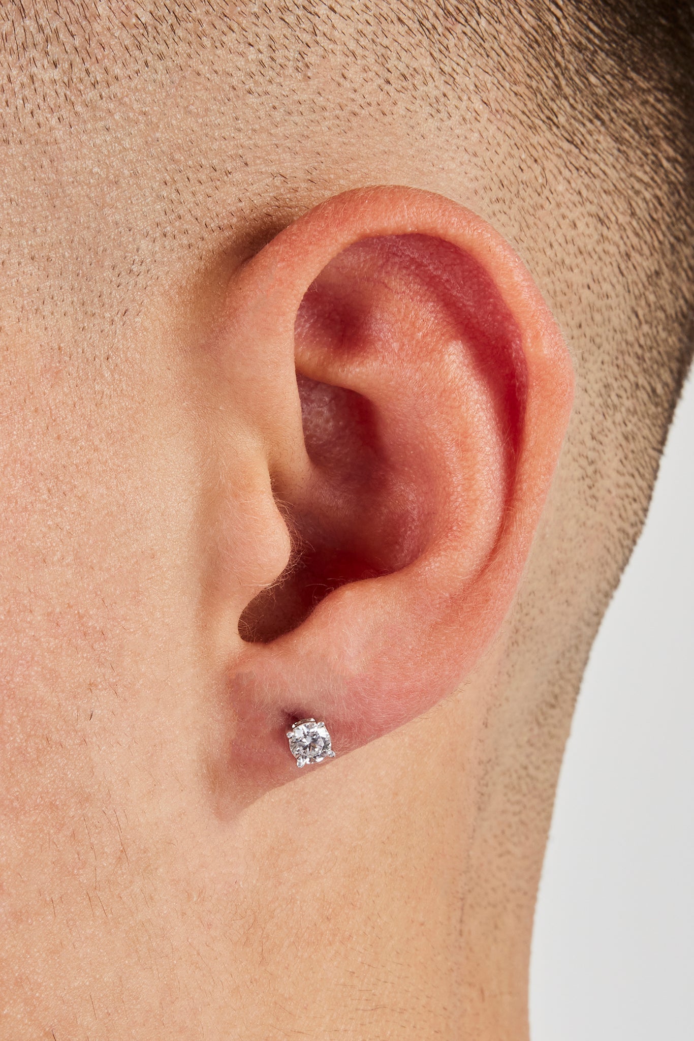 Iced Micro Round Stud Earrings - 4mm