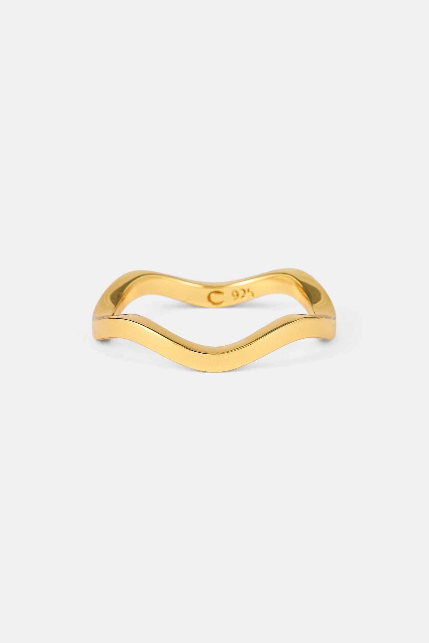 Polished Asymmetric Band Ring - 2mm - Gold