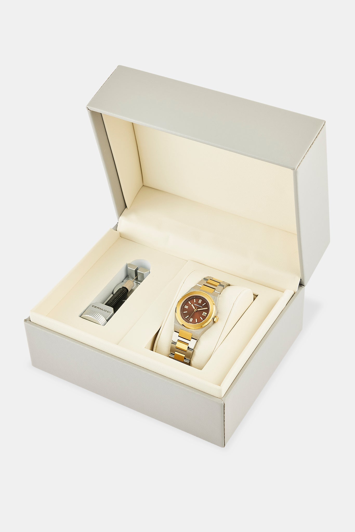 Cernucci Two Tone Watch - Silver