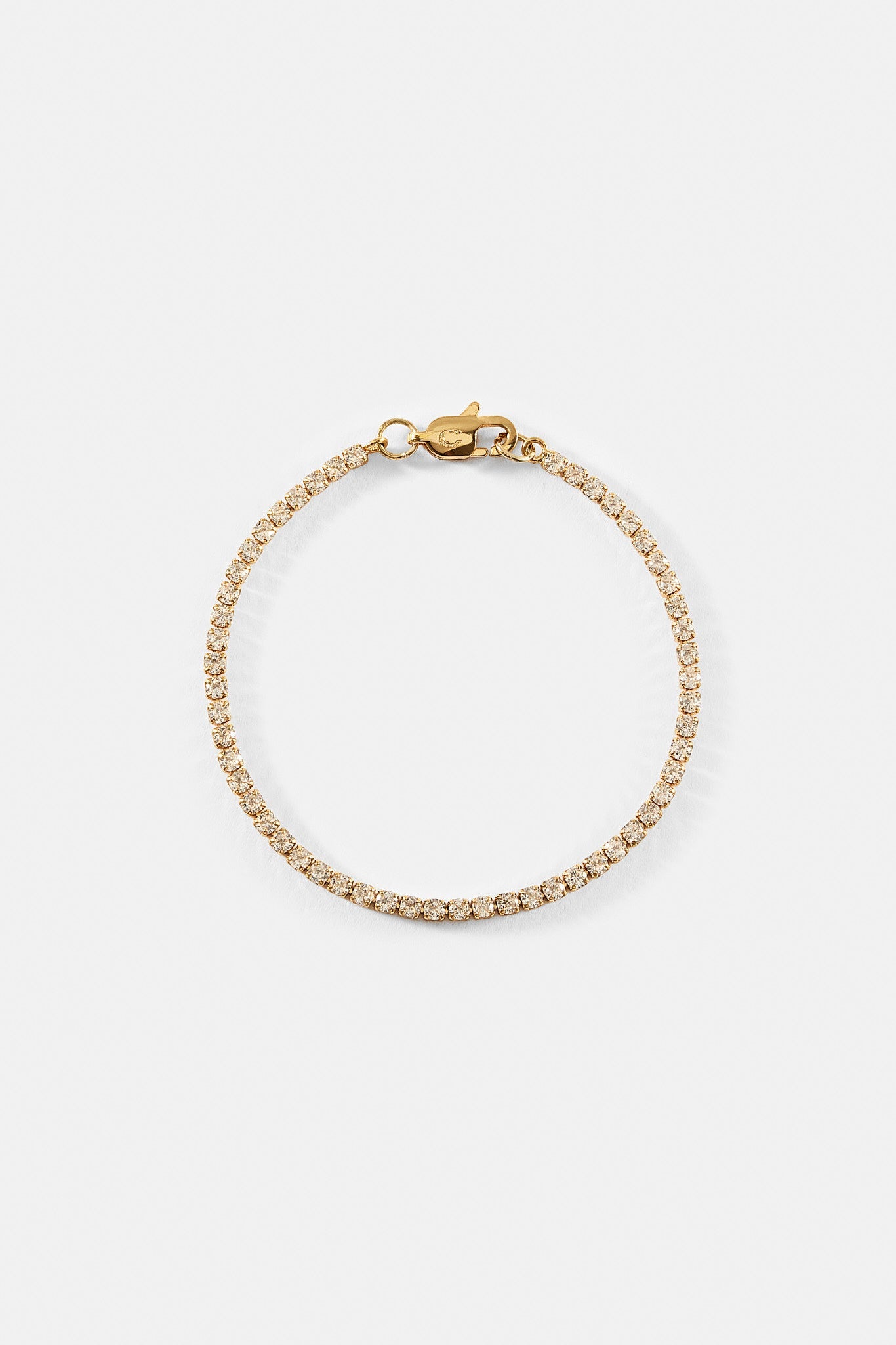 Womens Micro Tennis Bracelet - Gold - 2.5mm