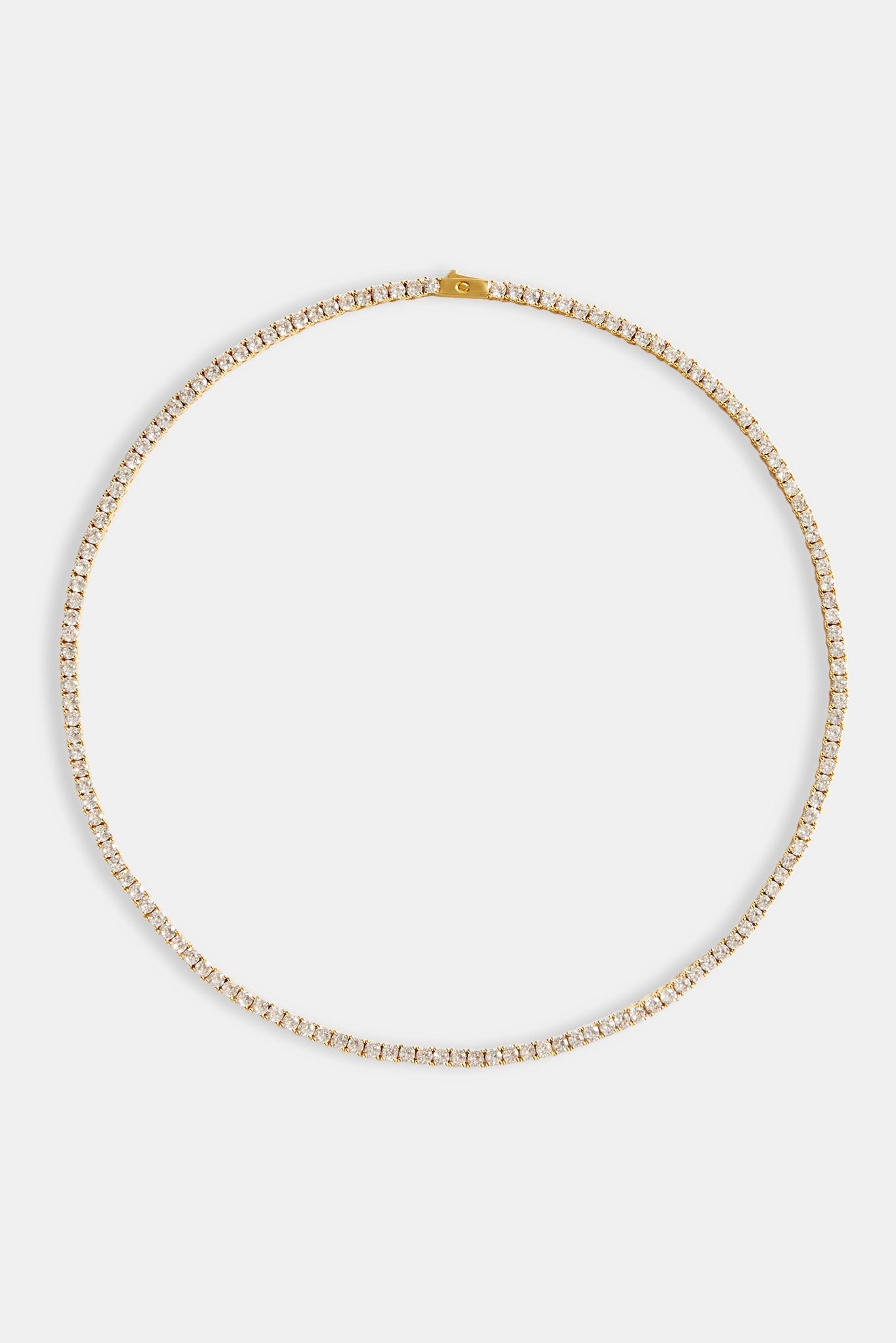 Womens 3mm Gold Plated Tennis Chain
