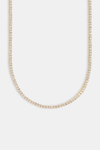 Womens 3mm Gold Plated Tennis Chain