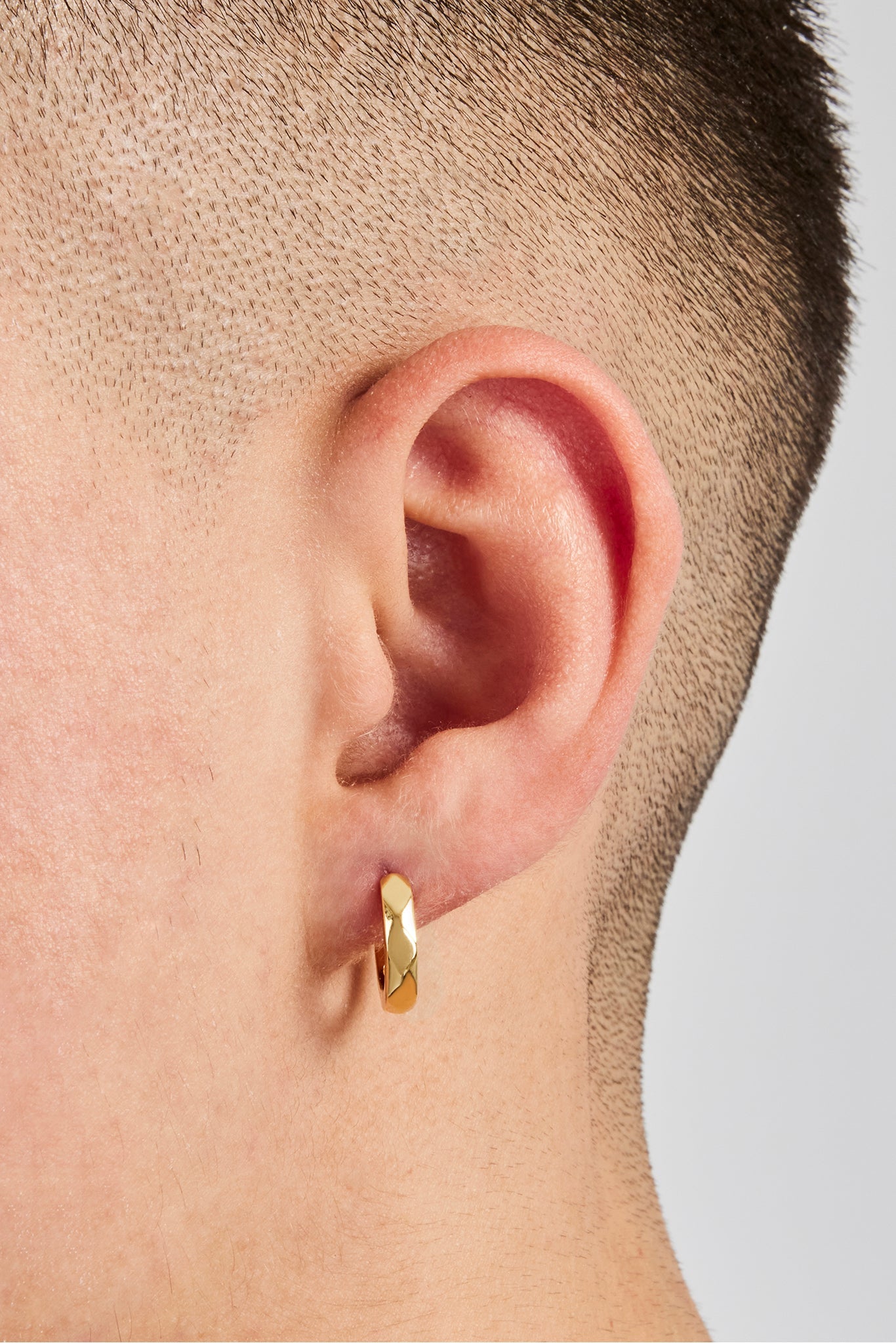 Pyramid Hoop Earrings - Gold - 12mm